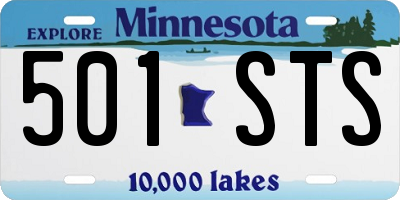 MN license plate 501STS