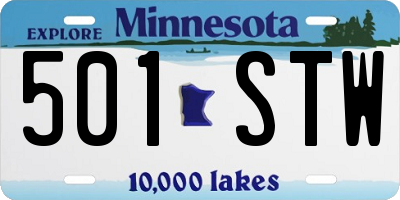 MN license plate 501STW