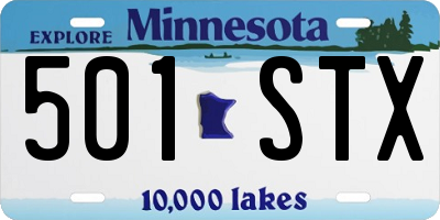 MN license plate 501STX