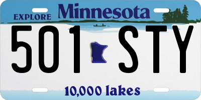 MN license plate 501STY
