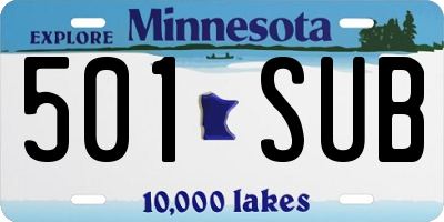 MN license plate 501SUB