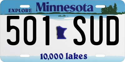 MN license plate 501SUD