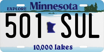 MN license plate 501SUL