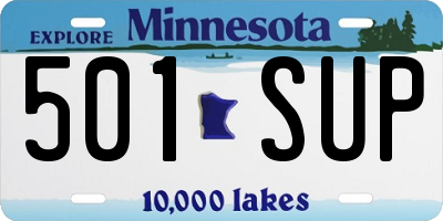 MN license plate 501SUP
