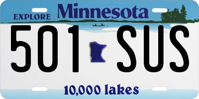 MN license plate 501SUS