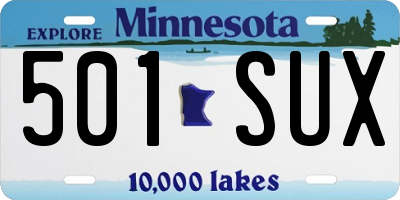 MN license plate 501SUX