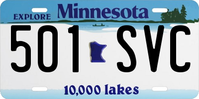 MN license plate 501SVC