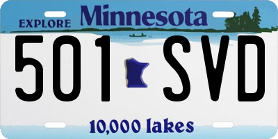 MN license plate 501SVD