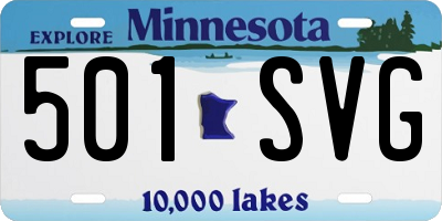 MN license plate 501SVG
