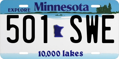 MN license plate 501SWE