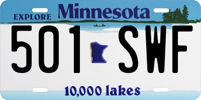 MN license plate 501SWF