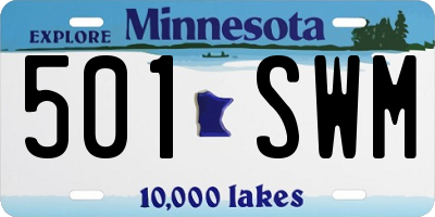 MN license plate 501SWM