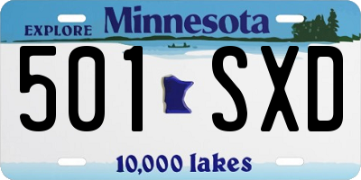 MN license plate 501SXD