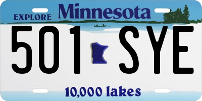 MN license plate 501SYE