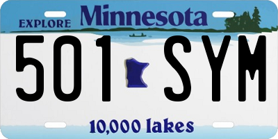 MN license plate 501SYM