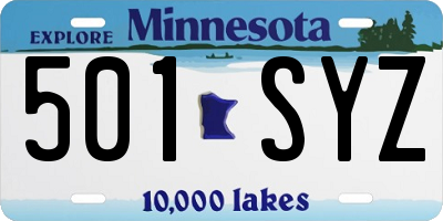 MN license plate 501SYZ