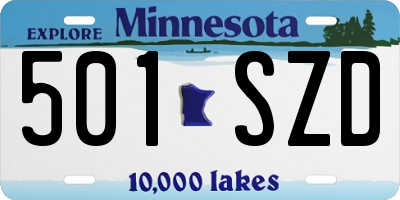 MN license plate 501SZD