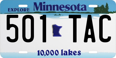 MN license plate 501TAC