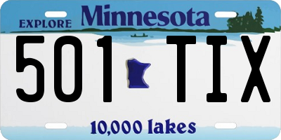MN license plate 501TIX