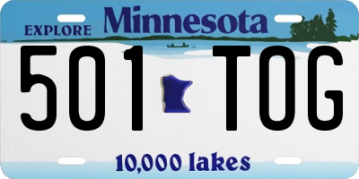 MN license plate 501TOG