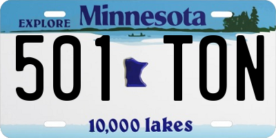 MN license plate 501TON