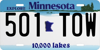 MN license plate 501TOW