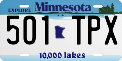 MN license plate 501TPX