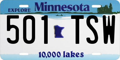 MN license plate 501TSW