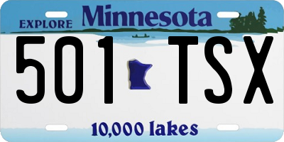 MN license plate 501TSX