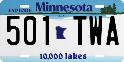MN license plate 501TWA