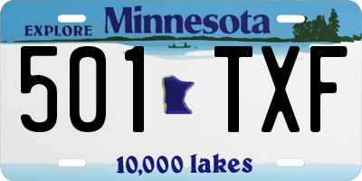 MN license plate 501TXF