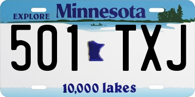 MN license plate 501TXJ