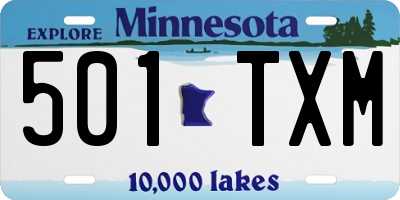 MN license plate 501TXM