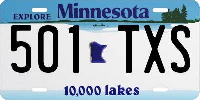 MN license plate 501TXS