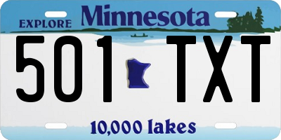 MN license plate 501TXT