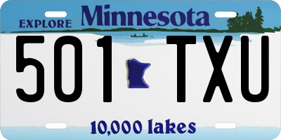 MN license plate 501TXU
