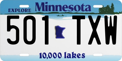 MN license plate 501TXW