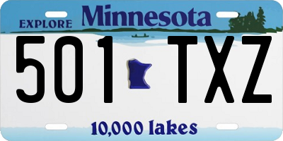 MN license plate 501TXZ