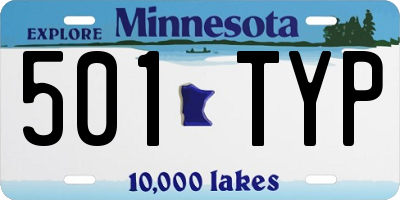 MN license plate 501TYP
