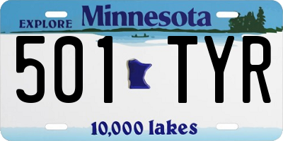 MN license plate 501TYR