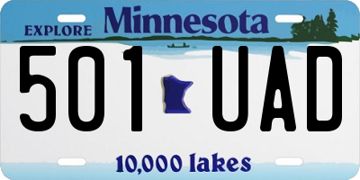 MN license plate 501UAD
