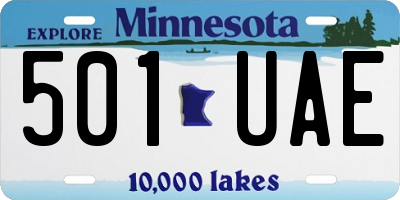 MN license plate 501UAE