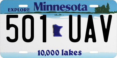 MN license plate 501UAV