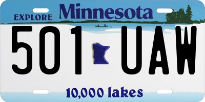 MN license plate 501UAW