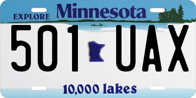 MN license plate 501UAX