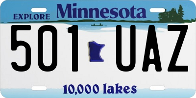 MN license plate 501UAZ