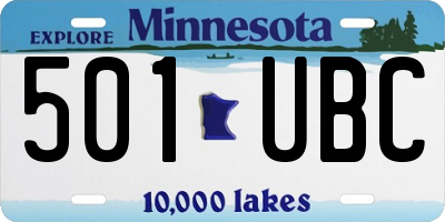 MN license plate 501UBC