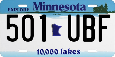 MN license plate 501UBF