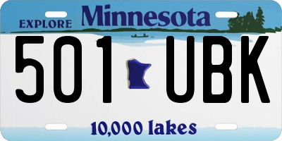 MN license plate 501UBK