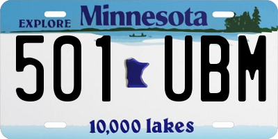 MN license plate 501UBM